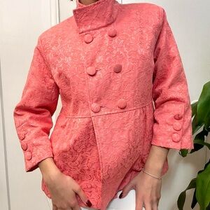 Vwintage 80s Pink Blazer Double Breated, size XL
